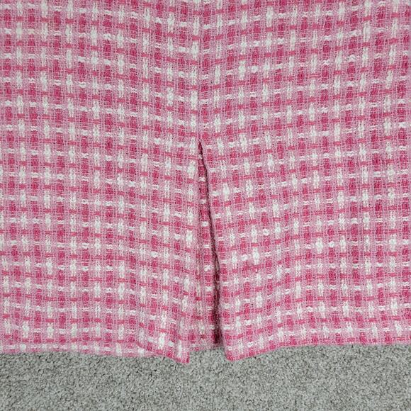 Vintage Requirements Tweed Skirt Suit Womens 12 Pink Check Office Career - Picture 12 of 16
